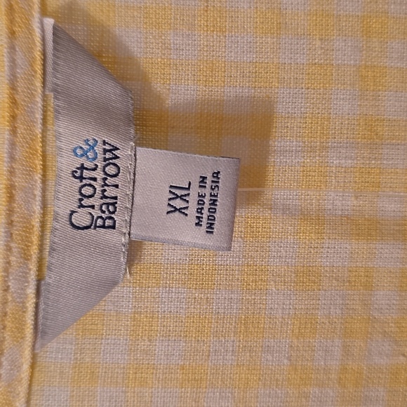 CROFT & BARROW WOMENS PLUS YELOW & WHITE GINGHAM TOP RUFFLED SLEEVES SIZE XXL - Picture 11 of 16